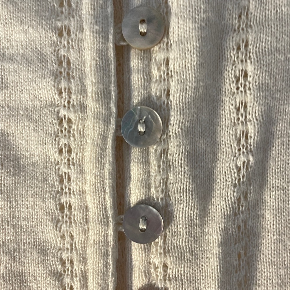 Jay Jacobs Vintage Knit Tank Ivory Button Front Ramie Cotton Medium - Picture 3 of 9